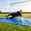 Goalkeeper training tarpaulin made of weatherproof PVC