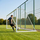 Aluminium football goal with folding mechanism