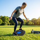 Wobble balance board in black and blue for core exercises
