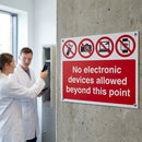 Safety Sign – No Electronic Devices Allowed – Rigid Plastic – Indoor/Outdoor Use