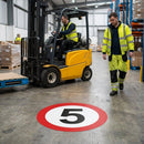 5mph Floor Graphic Safety Sign – 400mm Diameter – Polycarbonate – Industrial Use