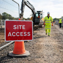 Site Access Cone Sign – 600mm x 450mm – Reflective Polypropylene – Road Safety