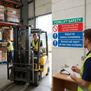Forklift Safety Sign – 600mm x 450mm – Rigid Plastic – Warehouse & Factory Use