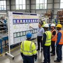 Mobile Visual Management Board – 1200mm x 1800mm – Magnetic Drywipe – Industrial Use