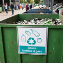 Recycling Sign for Glass Bottles & Jars – Indoor/Outdoor Use