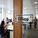 Office Door Signs – 450mm x 150mm – Clear Acrylic – Indoor & Outdoor