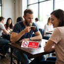 No Smoking Table Cards – 150mm x 50mm – Rigid Plastic – Indoor/Outdoor