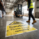 Caution Forklift Trucks Operating Floor Graphic – 400mm x 600mm – Polycarbonate – Industrial Use