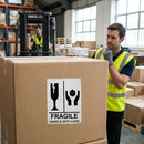 Fragile Handle With Care Labels – 75mm x 100mm – Self Adhesive Vinyl – Indoor Use