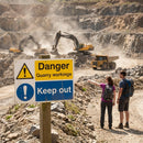 Danger Quarry Workings Sign – 600mm x 450mm – Rigid Plastic – Indoor/Outdoor