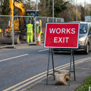 Works Exit Reflective Temporary Road Traffic Sign – Class RA1 – Industrial Grade – Traffic Management