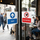 Exit / No Entry Double Sided Window Sticker – 150mm x 150mm – Face Adhesive Vinyl – Indoor Use