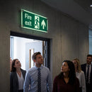Photoluminescent Fire Exit Sign – 450mm x 150mm – Clear Acrylic – Indoor/Outdoor Use