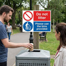 Do Not Litter Sign – 1mm Rigid Plastic – Indoor & Outdoor Use