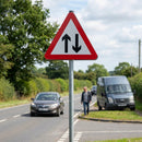Two Way Reflective Traffic Signs – 600mm Triangle – Aluminium Composite – Outdoor Use