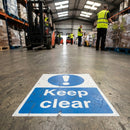 Keep Clear Floor Graphic Safety Sign – 400mm x 600mm – Polycarbonate – Industrial Use
