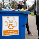 Recycling Sign – Plastic Bottles & Cans – Durable Material – Indoor/Outdoor Use