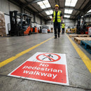 No Pedestrian Walkway Floor Graphic – 400mm x 600mm – Polycarbonate – Industrial Use