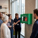 Universal AED Defibrillator Cabinet – Metal – Alarmed, Wall-Mountable – Indoor Use