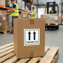 This Way Up Labels – 75mm x 100mm – Self Adhesive Vinyl – Indoor/Outdoor Use