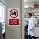 Safety Sign – No Food or Drink – Rigid Plastic & Vinyl – Indoor/Outdoor