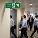 Fire Exit Sign – Arrow Up/Right with Running Man – Indoor Safety