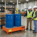 2 Drum Spill Containment Pallets – 1340 x 850 x 330mm – Powder-Coated Steel – Industrial Use