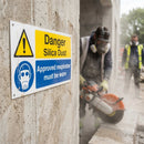 Silica Dust Safety Sign – 1mm Rigid Plastic – Indoor/Outdoor Use