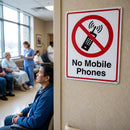 No Mobile Phones Symbol – 1mm Rigid Plastic – Indoor & Outdoor Use