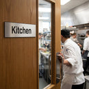 Engraved Kitchen Door Signs – Aluminum & Brass Effect – Professional Look – Indoor