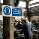 Use Ear Protectors In This Area Safety Sign – 1mm Rigid Plastic – Indoor/Outdoor