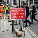 Reflective Temporary Road Traffic Signs – RA1 Class – Zintec Plate – Pedestrian Guidance