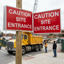 Caution Site Entrance Traffic Signs – 1mm Rigid Plastic – Indoor/Outdoor