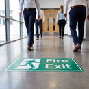 Fire Exit Floor Graphic Signs – 400mm x 200mm – Polycarbonate – Industrial Use