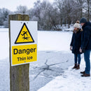 Danger Thin Ice Safety Signs – 1mm Rigid Plastic – Indoor/Outdoor Use
