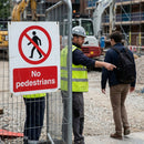 No Pedestrians Safety Sign – 1mm Rigid Plastic – Indoor/Outdoor Use
