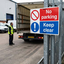 No Parking Safety Sign – 600mm x 450mm – Rigid Plastic – Indoor/Outdoor