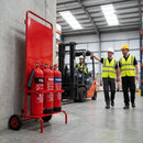 Heavy Duty Extinguisher Trolley Stand – Wheeled – Steel Construction – Industrial Use