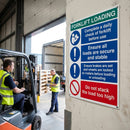 Forklift Loading Safety Sign – 450mm x 600mm – Rigid Plastic – Warehouse & Industrial Use