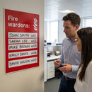 Custom Fire Warden Signs – Space for 5 Names – Indoor/Outdoor Use