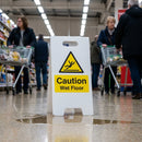 Caution Wet Floor Sign – 300mm x 600mm – Fluted Polypropylene – Indoor/Outdoor Use