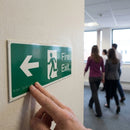 Braille Fire Exit Sign – 450mm x 150mm – PVC with Adhesive – Indoor Safety