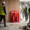 Fire Extinguisher Stand with Site Alarm – Red – Durable Polyethylene – Construction & Events