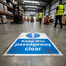Keep This Passageway Clear Floor Graphic Safety Sign – 400mm x 600mm – Polycarbonate – Industrial Use