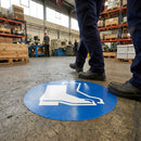 Safety Boots Symbol Floor Graphic – 400mm Diameter – Polycarbonate – Industrial Use