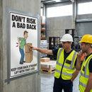 Safety Poster – Don't Risk a Bad Back – 510mm x 760mm – Synthetic Paper – Indoor/Outdoor Use