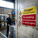 Danger Flammable Liquid Safety Signs – 1mm Rigid Plastic – Indoor/Outdoor Use