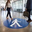 Pedestrian Floor Graphic Safety Sign – 400mm Diameter – Polycarbonate – Industrial Use