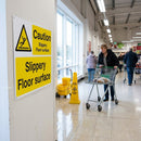 Caution Slippery Floor Surface Signs – 1mm Rigid Plastic – Indoor/Outdoor Use