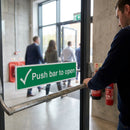 Push Bar to Open Sign – Green – Indoor/Outdoor Use